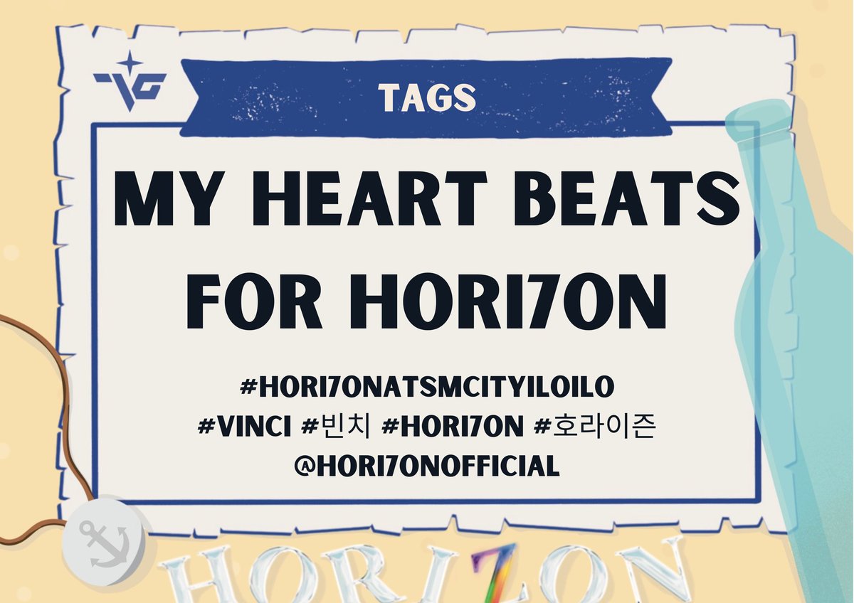 [🎉] TWITTER PARTY 

Excitement fills the air as HORI7ON heads to IloIlo for a thrilling Fan Signing! 💙

Let's show our support by using the tags below! 😘

MY HEART BEATS FOR HORI7ON  #HORI7ONatSMCityIloilo 
#VINCI #빈치 #HORI7ON #호라이즌 
<a href="/HORI7ONofficial/">HORI7ONofficial</a>