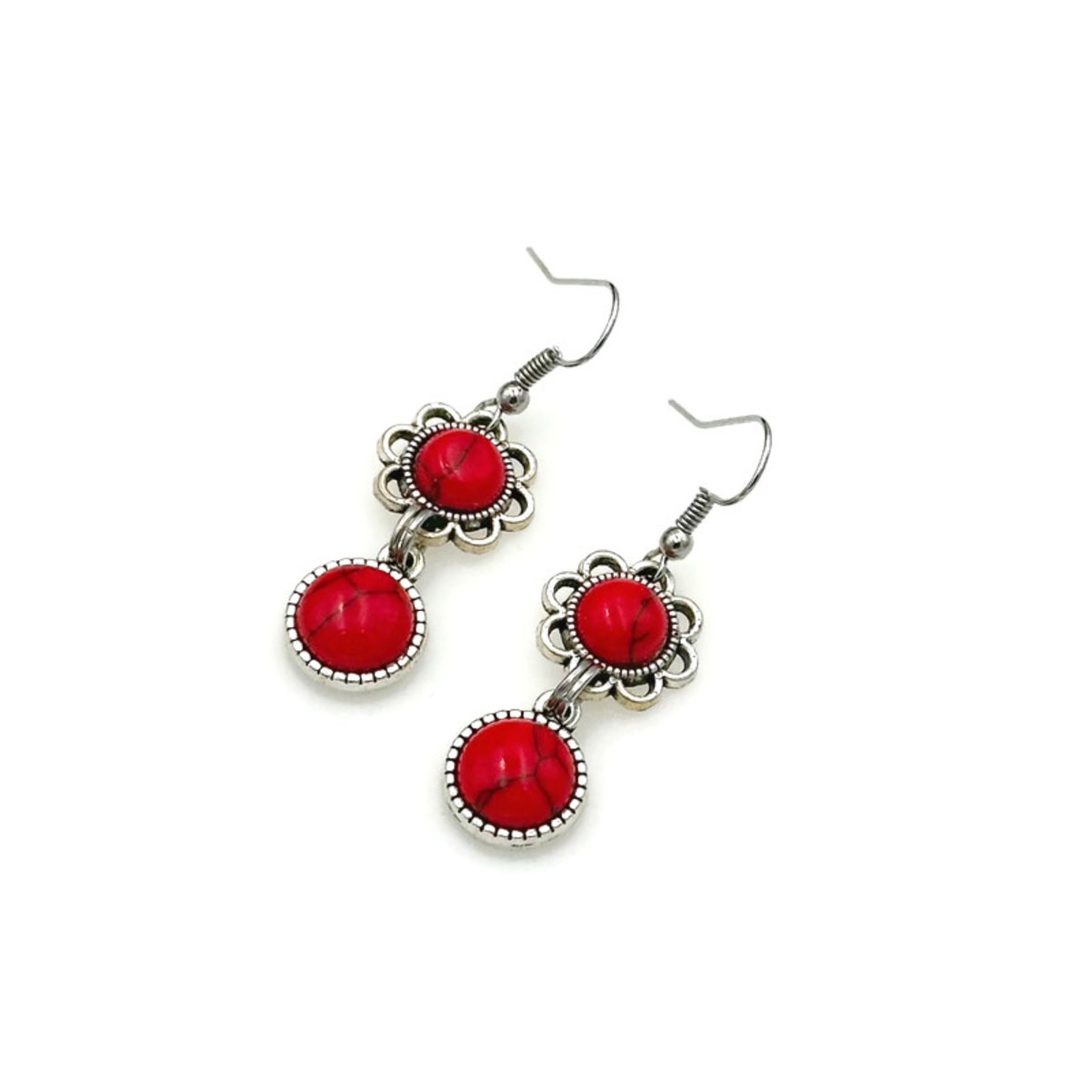 Red howlite earrings #Jewelry #etsyshop #giftideas zaverdesigns.etsy.com/listing/166356…