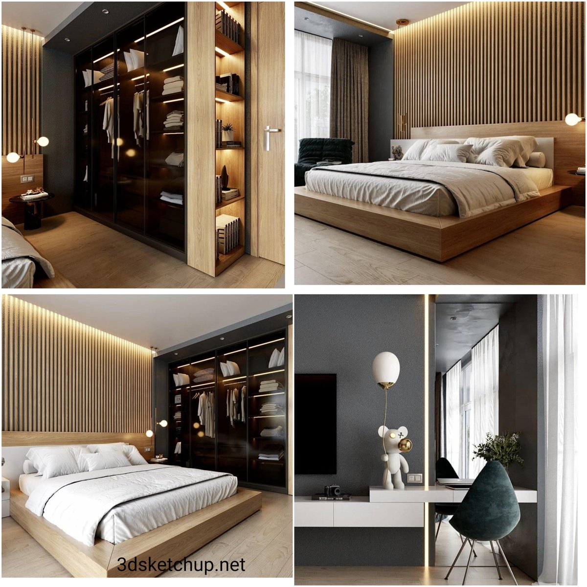 Bedroom Interior sketchup model 3dsketchup.net/download/bedro…