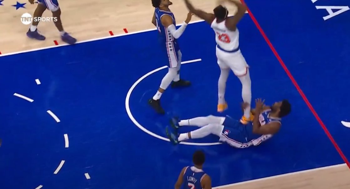 Incredible offensive performance from Joel Embiid (playoff career-high 50 points on just 19 FGs) - but his dirty and dangerous foul on Mitchell Robinson will follow Embiid around for a long time