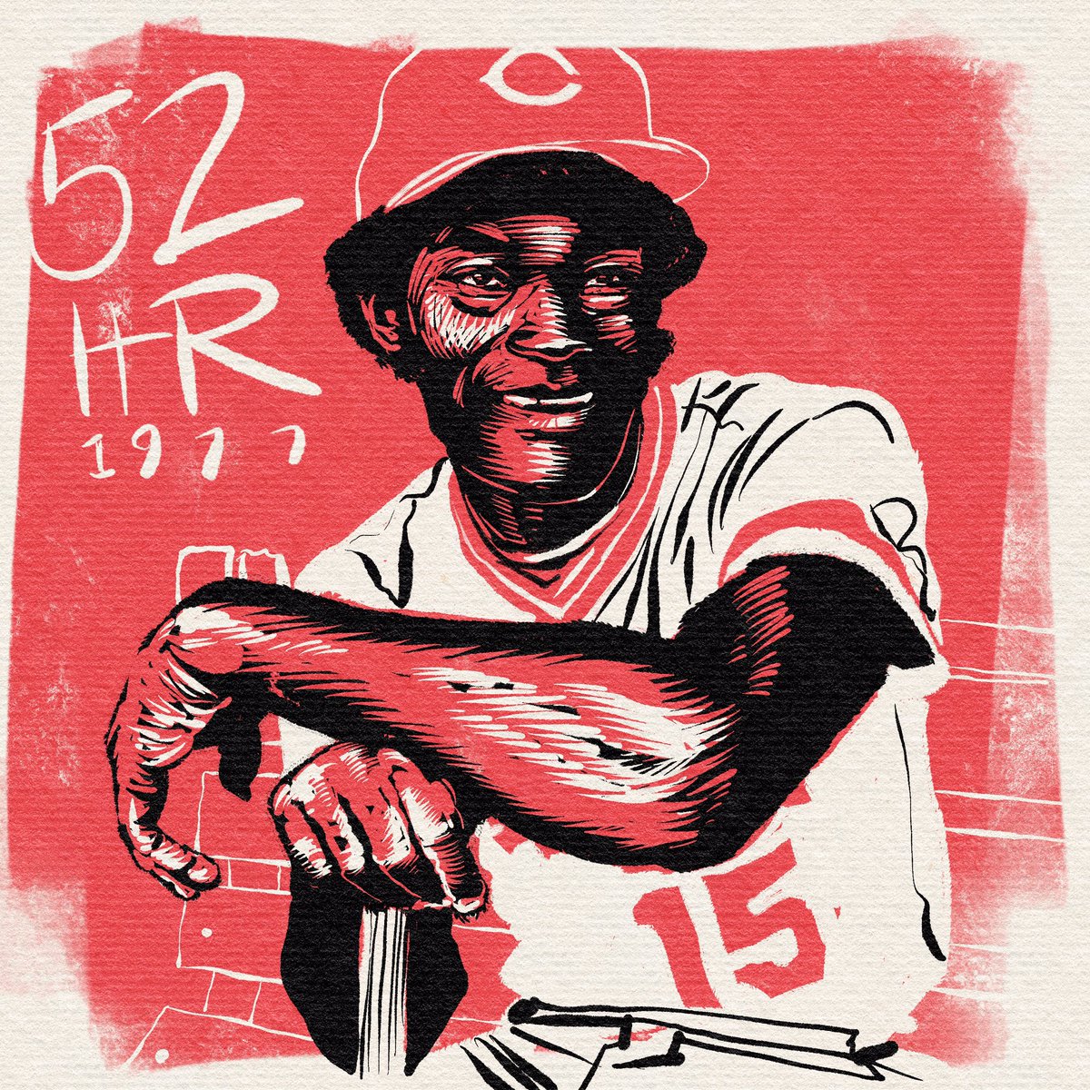 This Day in Baseball History: April 25, 1977 - George Foster has seven RBI, five runs, two home runs, a double and a single in the Reds’ 23 - 9 victory over the host Atlanta Braves. Cincy ties an NL record by scoring 12 runs in the 5th. #tripleplaydesign #georgefoster