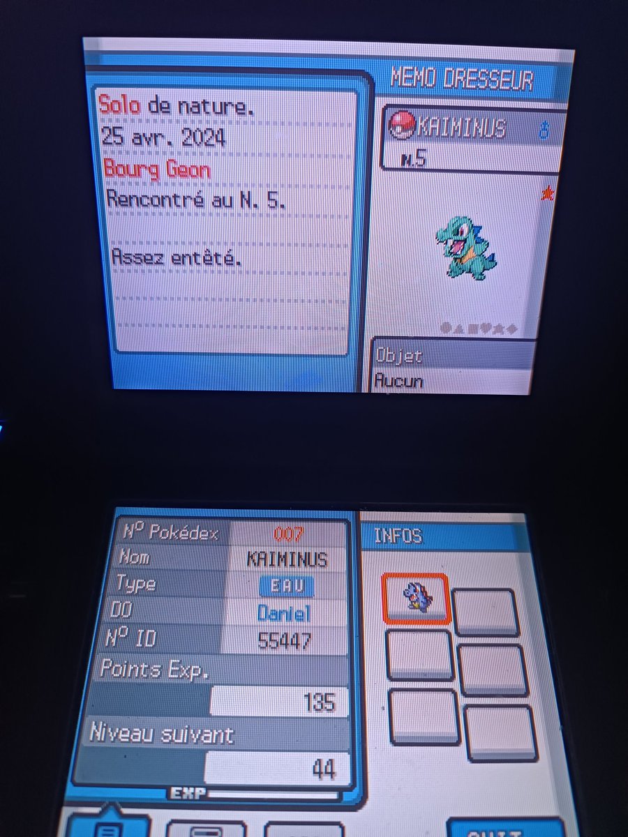 Salut, salut. Juste pour vous rappeler de mon existence et que j'ai trouvé ce kaiminus shiny en jsp de rencontre à 4h22 du mat. Voilà c'est tout pour moi