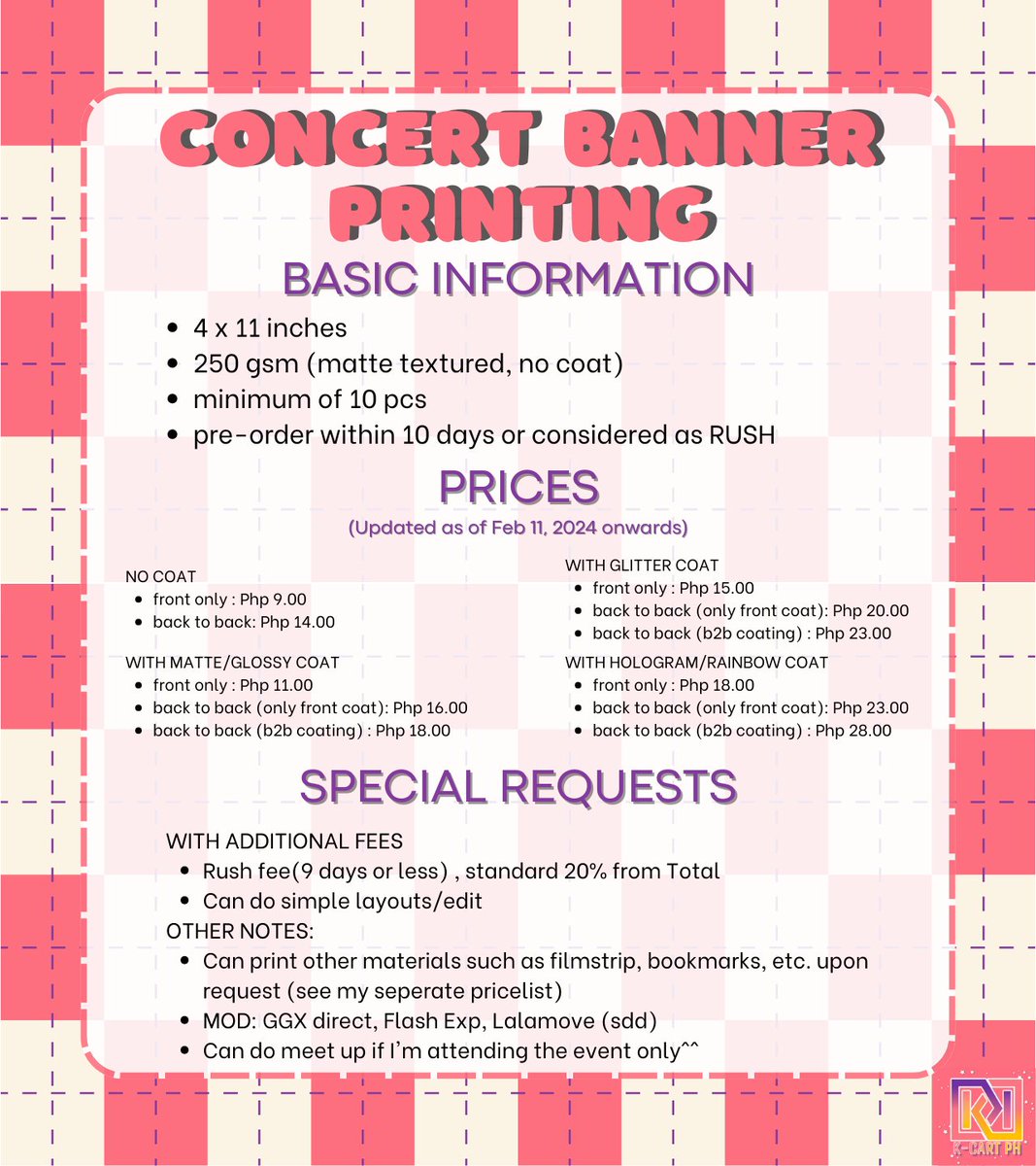 kcart_ph's tweet photo. Updated Pricelist 💗🎀 https://t.co/dkNX6fCrMK