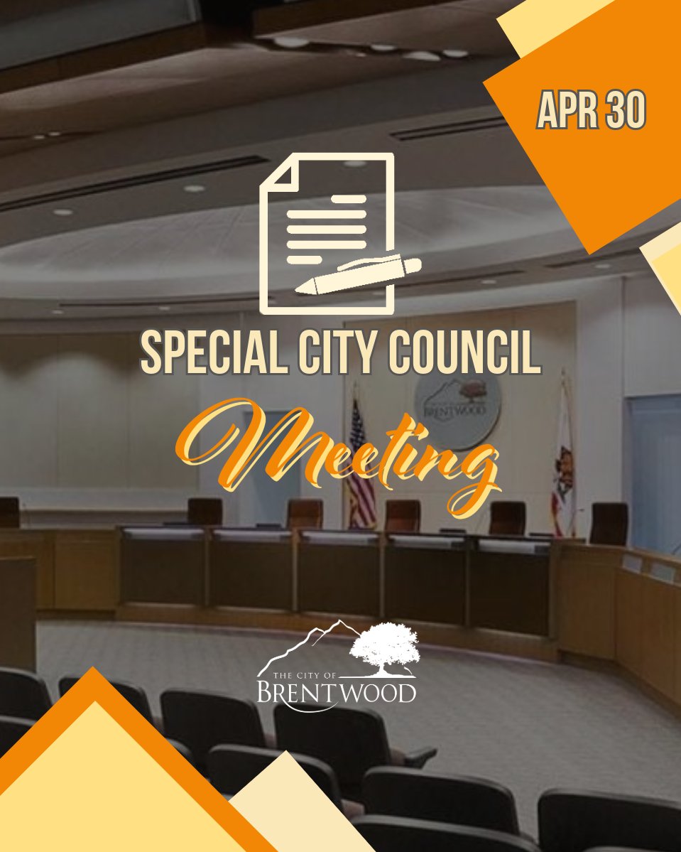 The Special City Council meeting agenda for April 30, 2024, has been posted; the complete agenda and attachments can be accessed via the following link: brentwoodca.gov/meetings