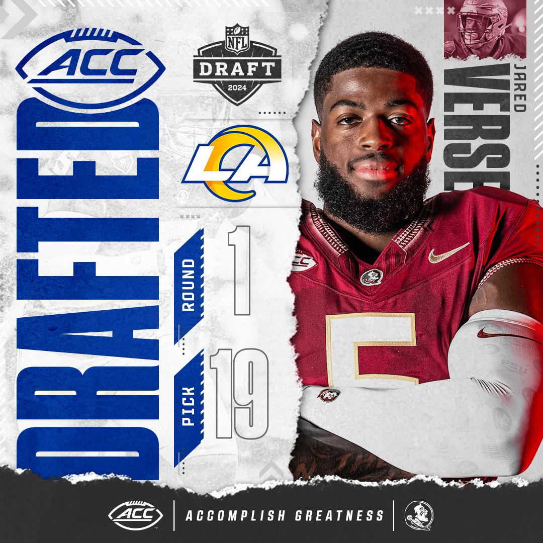 🗣 𝙇𝙀𝘼𝙂𝙐𝙀 𝙃𝙄𝙈

The @RamsNFL select Jared Verse at pick No. 19!

@FSUFootball x #AccomplishGreatness x #NFLDraft