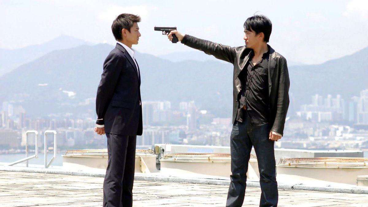 Infernal Affairs (2002) follows the parallel lives of a police officer who infiltrates a gang and a gang member who infiltrates the police force, both trying to expose each other while keeping their own identities hidden. It was later remade as #TheDeparted by #MartinScorsese.