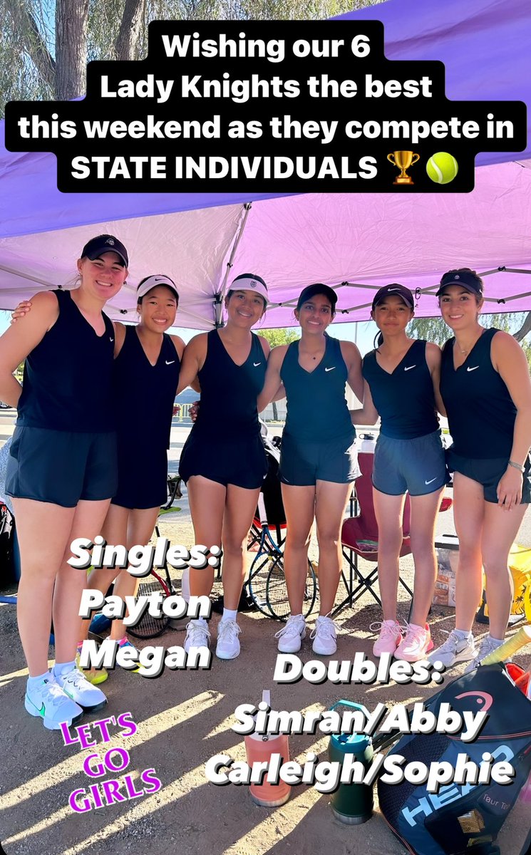 STATE INDIVIDUALS this weekend🏆🎾Let’s Go Knights!!!