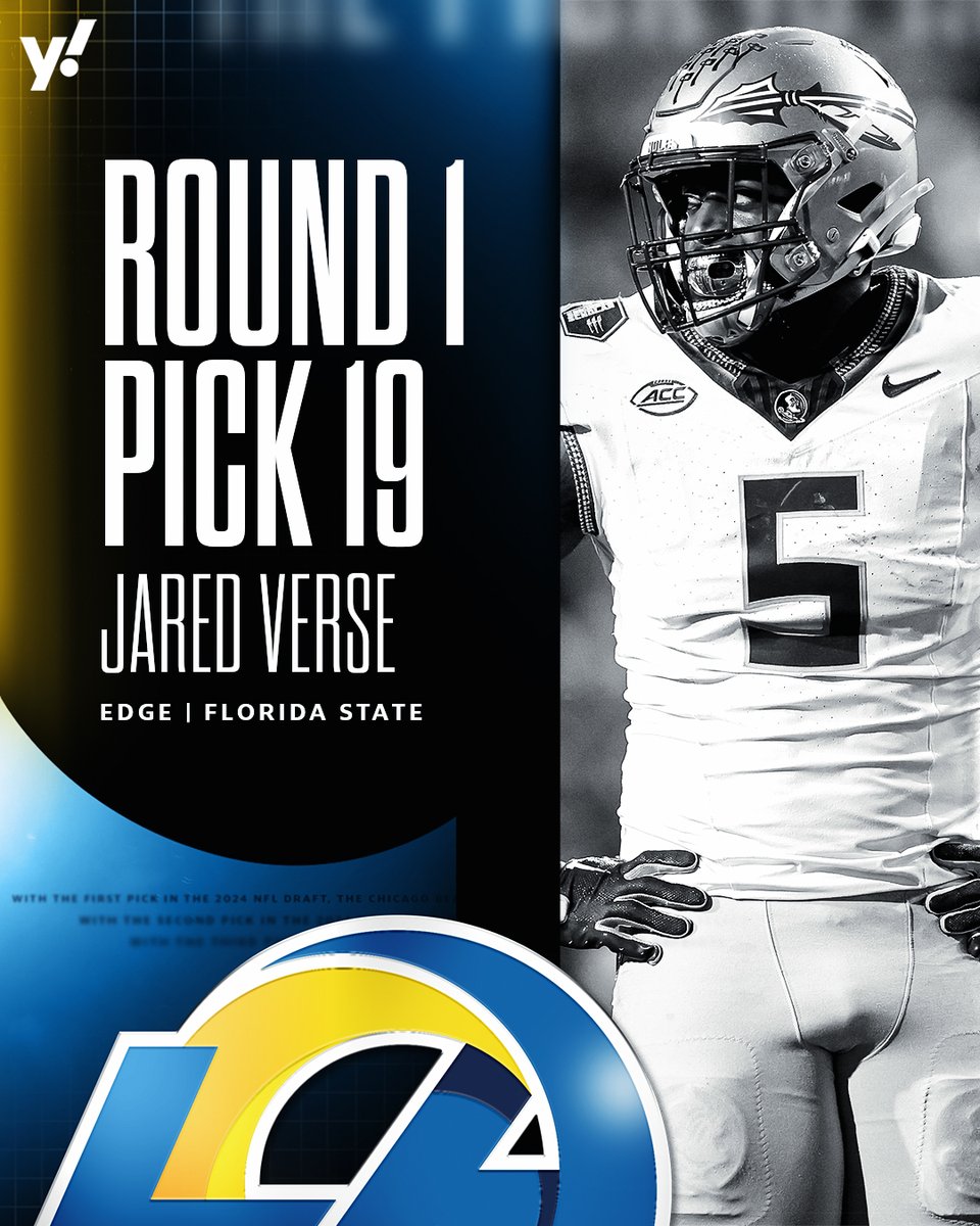 The newest Los Angeles Ram: EDGE from @FSUFootball Jared Verse 🤝