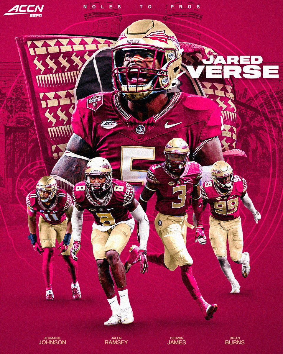 Jared Verse is the fifth @FSUFootball defensive player drafted in Round 1 since 2016 🍢