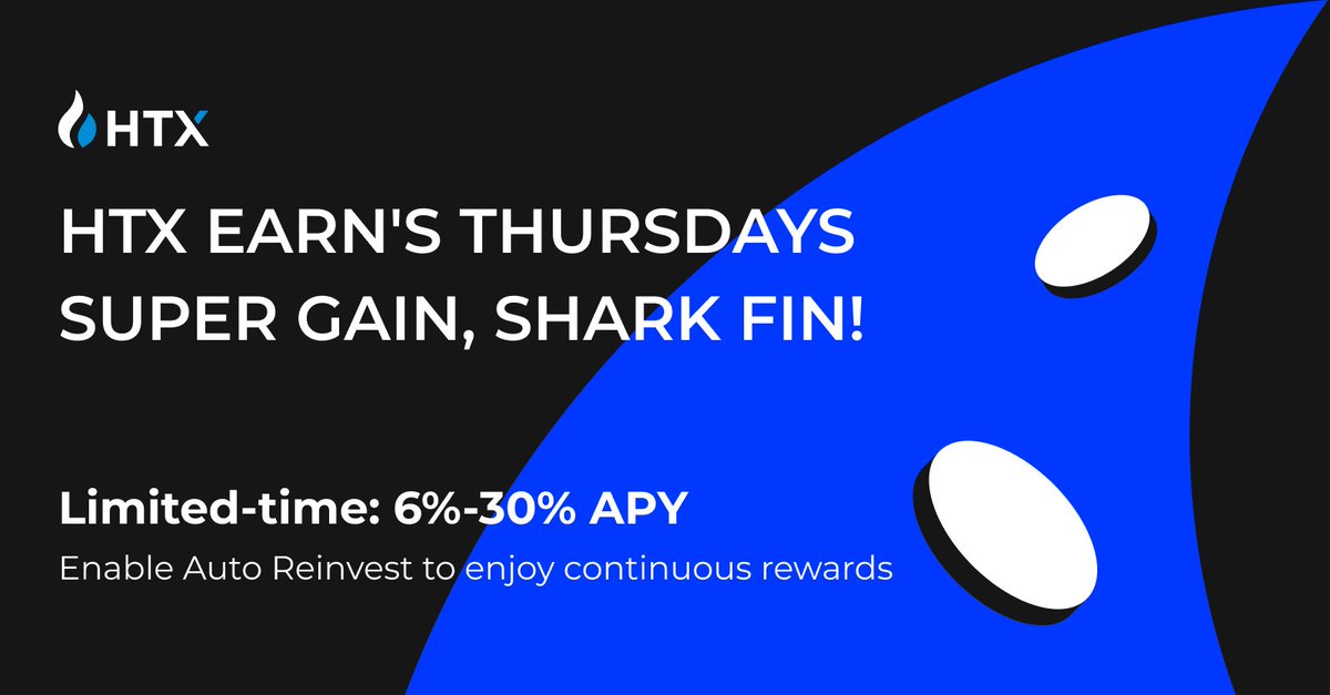 #HTX Shark Fin is HERE Super Gain, Shark Fin! 💸Gain Bonuses for 8% - 60% APY! View>>htx.com.ve/en-us/financia…