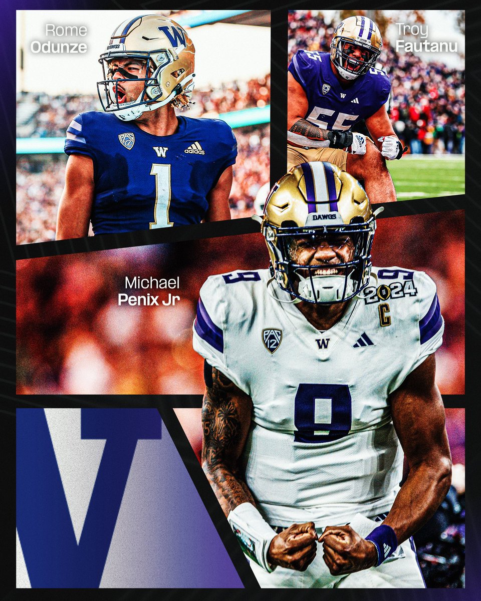 THREE First Round Picks for the Huskies🗣️ @UW_Football