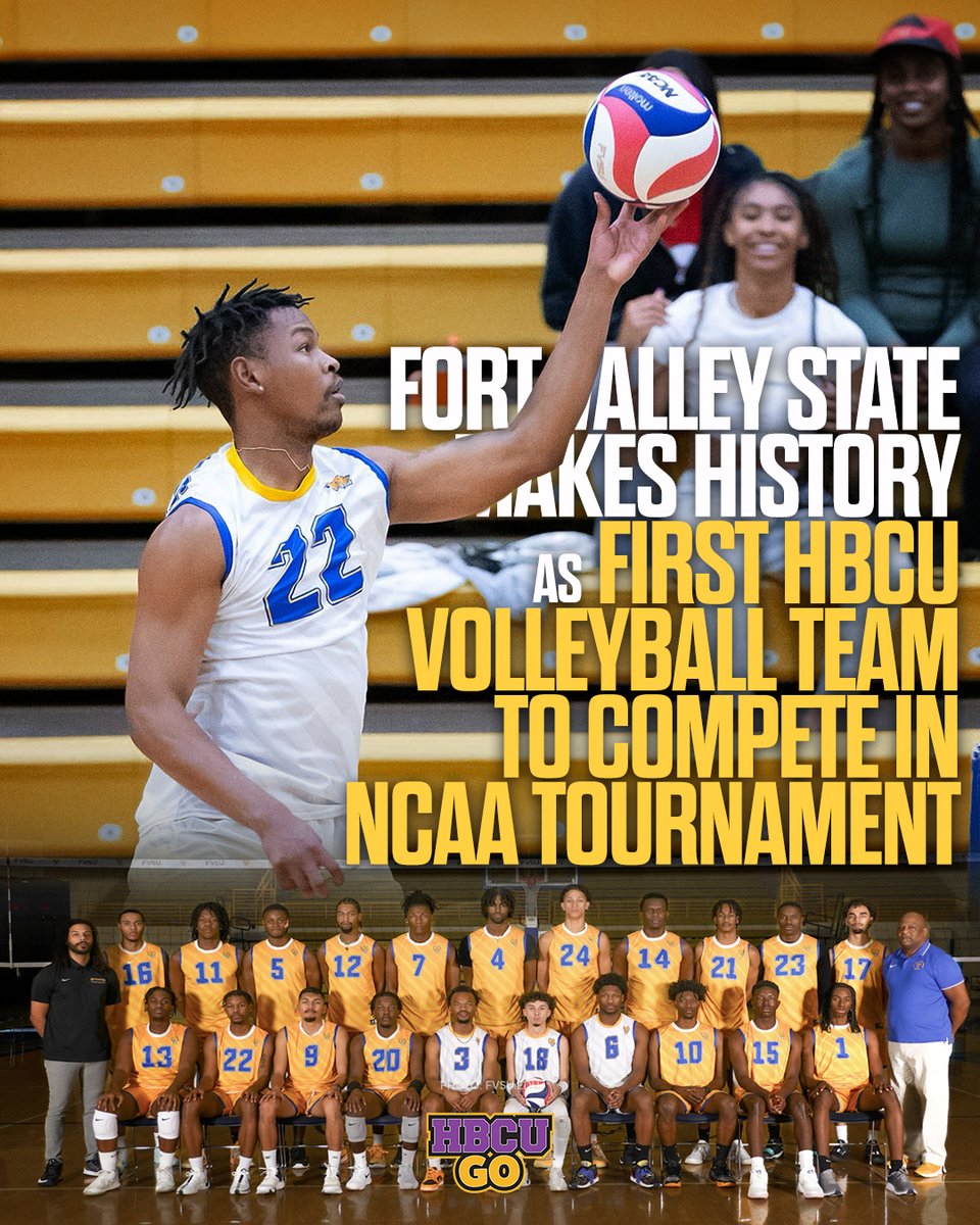Congratulations to the Fort Valley State Wildcats men's volleyball team. They've just made history and snagged their first-ever bid to the NCAA Tournament as the No. 8 seed! They will be competing against the No. 1 seed UCLA Bruins in the opening round.