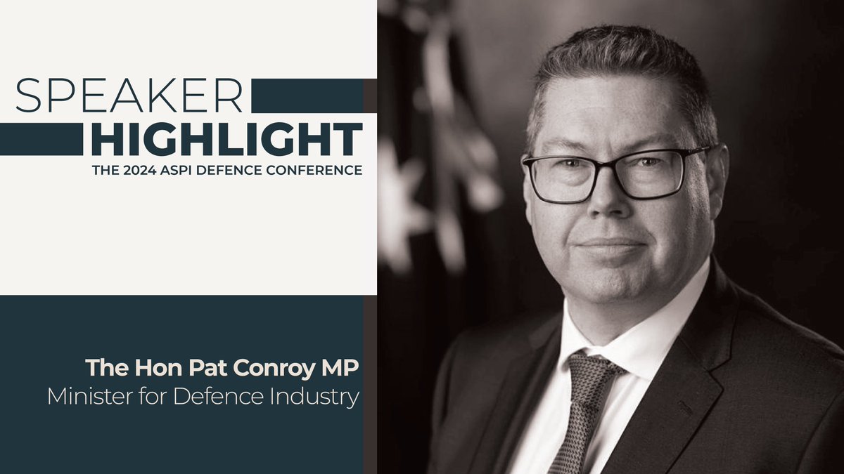 ASPI is looking forward to hearing key insights from @PatConroy1 at our annual defence conference, ‘JoiningFORCES’, in June!

This year's event will explore ways to bridge national and international boundaries to deliver more joint, collective and effective defence.

⏰ Early…
