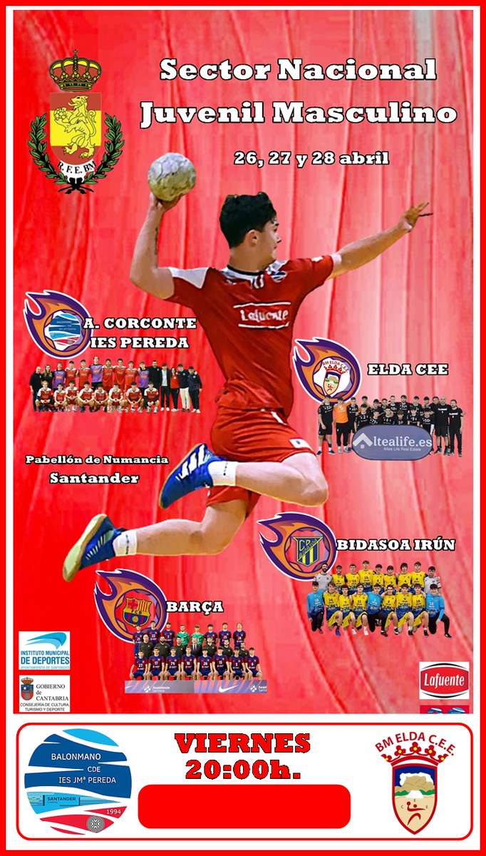 🖊️CAMPEONATO DE ESPAÑA JUVENIL MASCULINO SECTOR “B” Santander (Cantabria) STREAMING: ALBERGUE CORCONTE IES PEREDA vs ELDA CEE VIERNES: 20:00h. 🎥youtube.com/live/WB1FbRpr2…