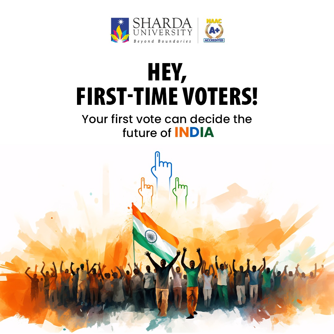 As a first-time voter, your voice matters more than ever. Make your vote count!

#FirstTimeVoter #VoteNow #ShardaUniversity #EmpowerYourFuture #MomentMarketing #ATrulyGlobalUniversity #LearningBeyondBoundaries