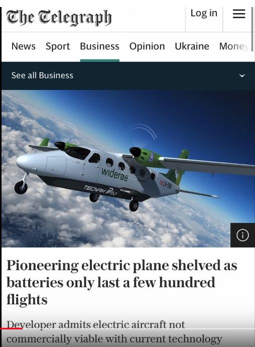 Anyone remember this failure? No Air NZ is tryign out Electric planes in NZ fro cargo, who wants to be first pilot?