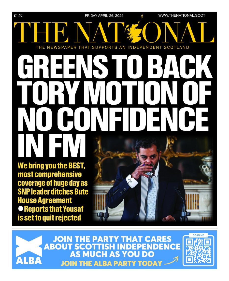 Écosse. Fin de l'accord de partage du pouvoir entre #SNP et Verts. Motion de censure. #HumzaYousaf espère rester au pouvoir. Son avenir dépend de la députée #AshRegan (Alba) opposée à faciliter le changement juridique de genre. Un thème qui a déjà coûté cher à #NicolaSturgeon.