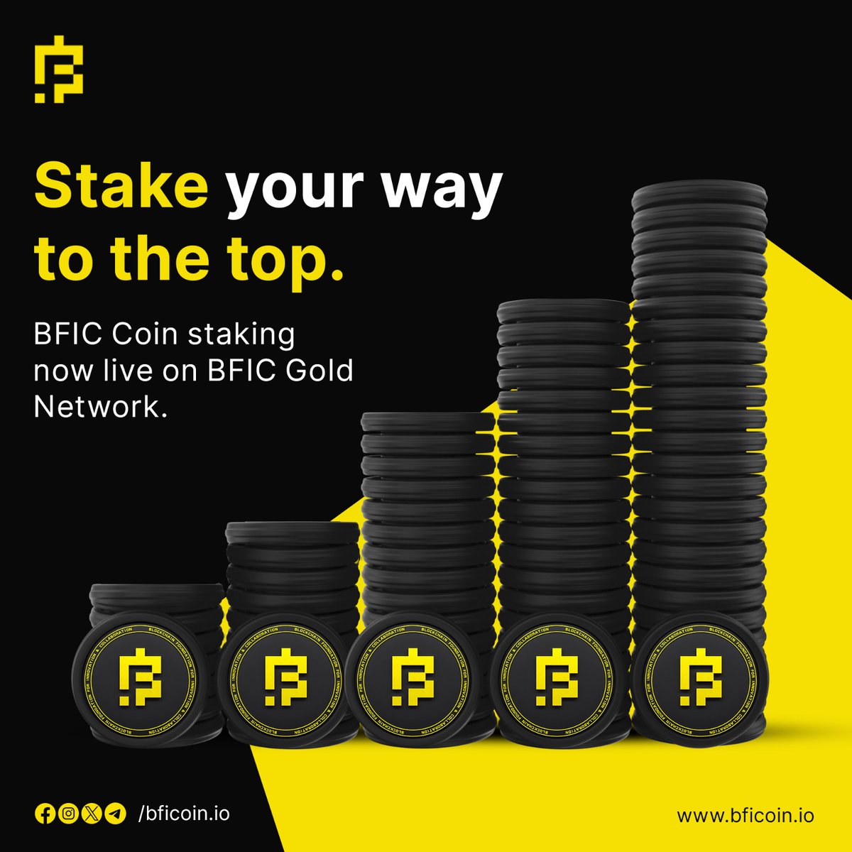 Are you ready to be on top❓

Embark on a journey to financial success with BFIC Coin staking, 
now available on the BFIC Gold network! 

Stake BFIC Coin & watch your rewards grow exponentially,
offering a chance to earn up to 3X! 💣

#BFICGoldNetworkCommunity #BFIC #BFICCoin