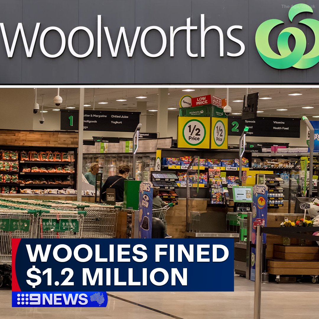 Woolworths has been fined $1.2 million, after admitting it failed to pay out more than $1 million in leave entitlements to around 1,200 Victorian workers. #9News READ MORE: nine.social/FFc