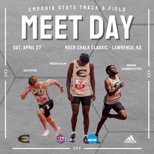 ESUHornetsTFXC's tweet photo. Hornets ready to pick em up and put em down!  Fun starts tomorrow at Drake for some and more Saturday at the Rock Chalk! https://t.co/TgZ3Pn3KuE