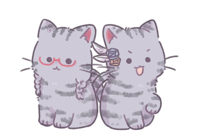 「猫口 三つ編み」のTwitter画像/イラスト(新着)