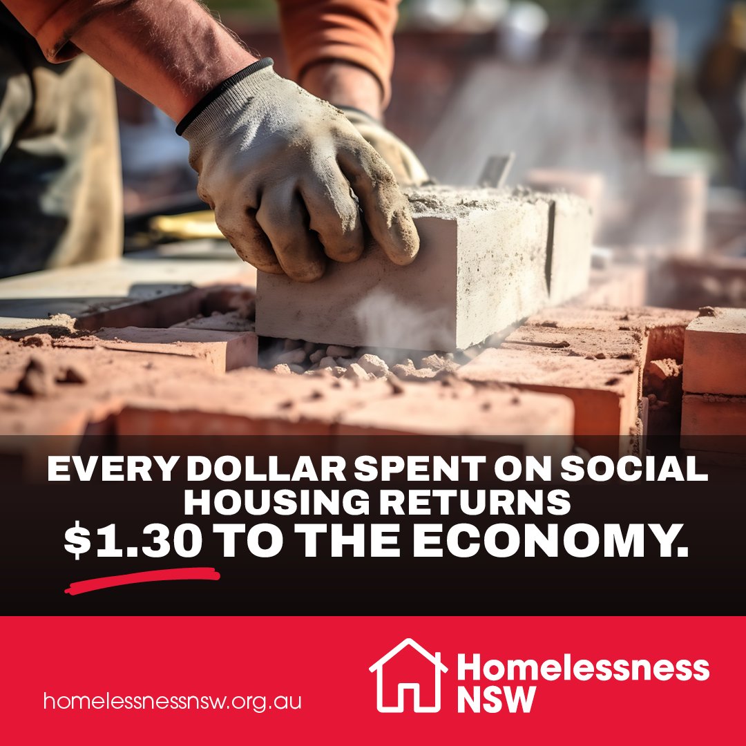 Investing in social housing doesn’t just help people in need - it’s a smart financial decision and sound economic investment. We need the Commonwealth and NSW governments to each invest $1 billion per year over the next decade to build 50,000 new homes. bit.ly/4derdbZ