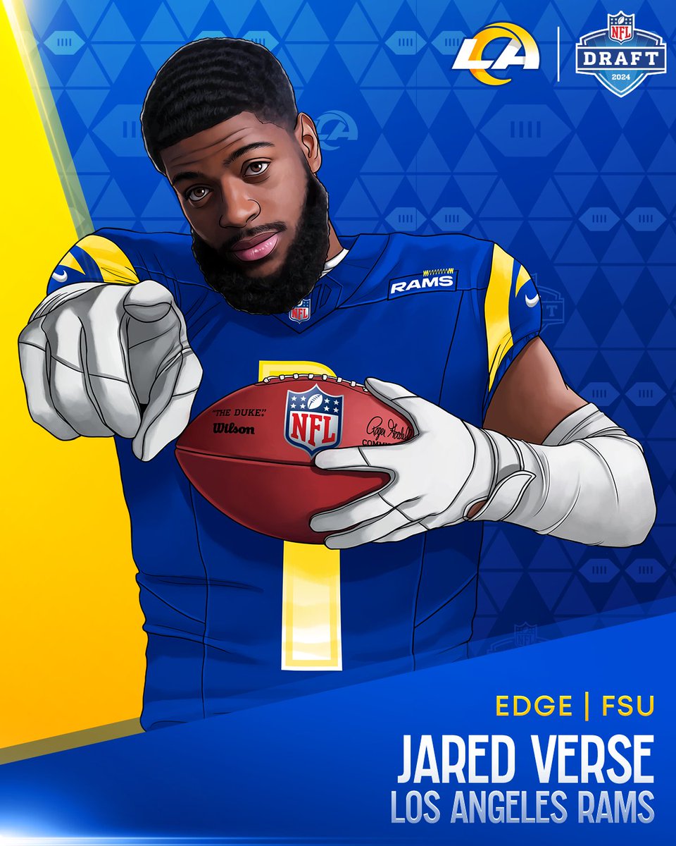 The <a href="/RamsNFL/">Los Angeles Rams</a> first first-round pick since 2016... <a href="/JaredVerse1/">Jared Verse</a> 🐏