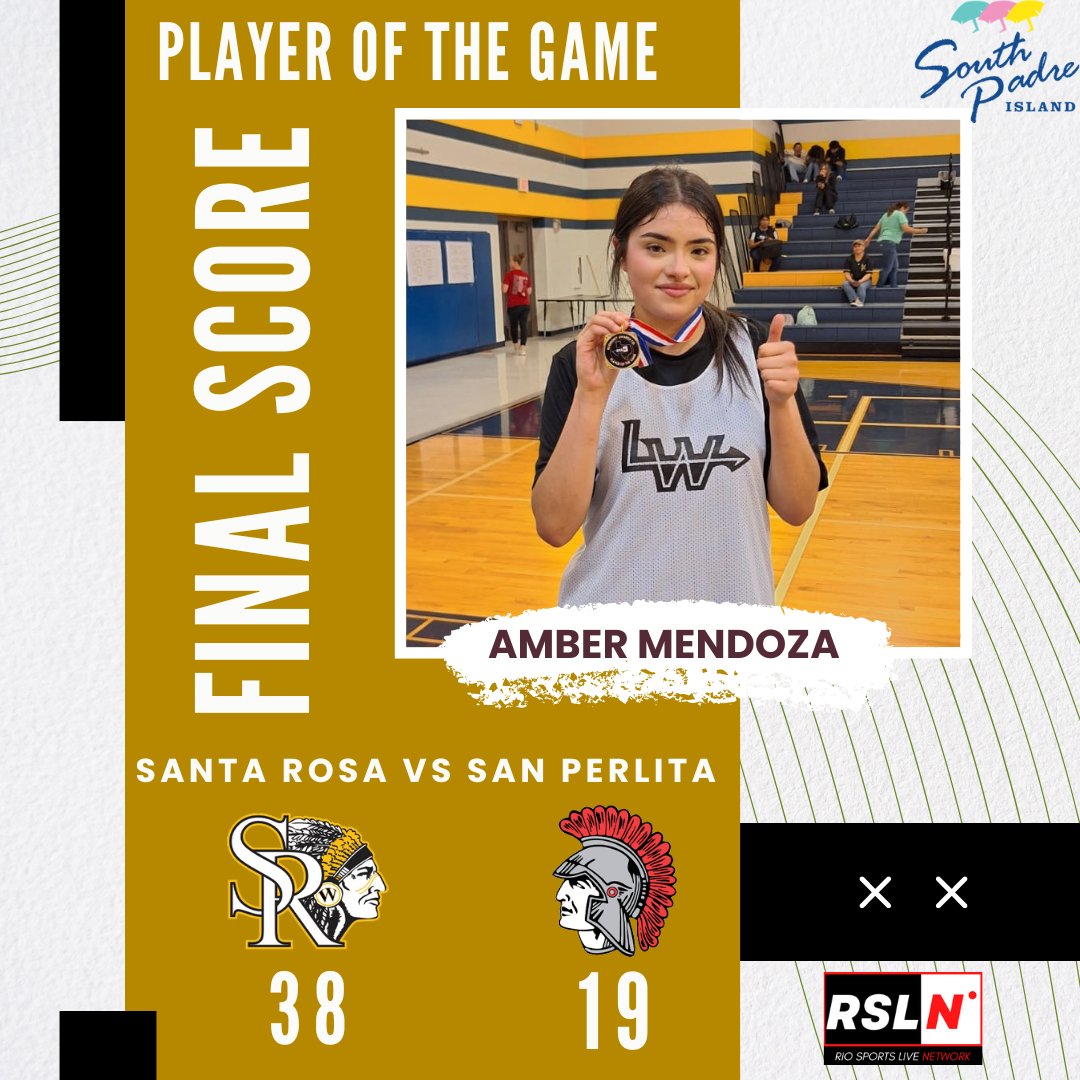 The Economy Awards Co. Player of the Game goes to Amber Mendoza of Santa Rosa helping in the team win over San Perlita. #RSLBasketball🏀 “Brought to you in part by T-Mobile now serving Raymondville, Port Isabel and Rio Grande City.”