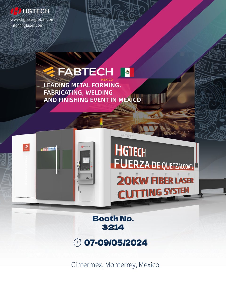 🎉 From May 7th to May 9th, HGTECH gears up to shine at FABTECH Mexico! 

🤩 We will be showcasing the marvel of technology - the Marvel 4022 Pro Fiber Laser Cutting Machine! 

📅 Mark your calendars and stay tuned for more updates. See you! 
#HGTECH #Fabtech #Mexico #laser