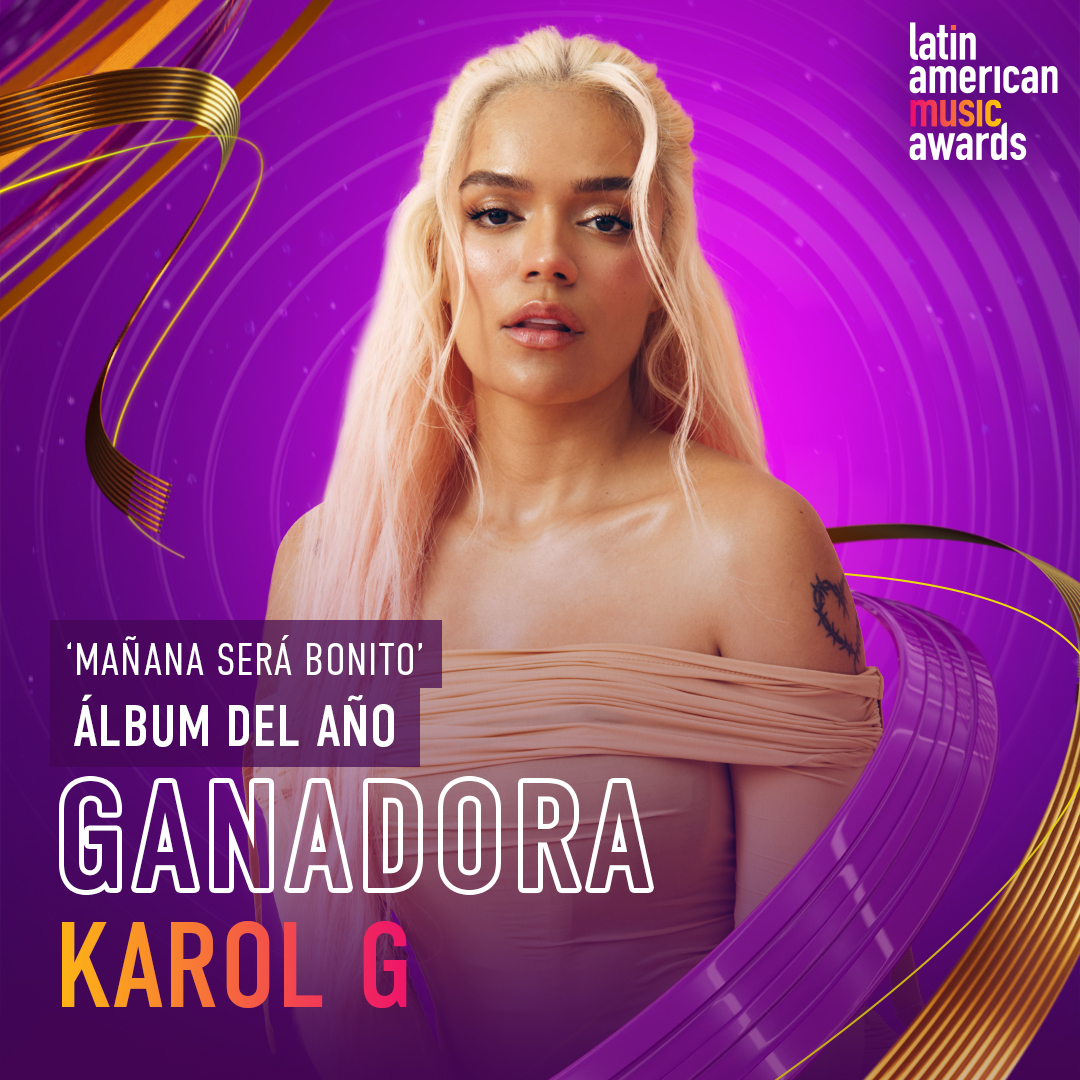 Mañana Será Bonito de @karolg es el Álbum del Año en #LatinAMAs