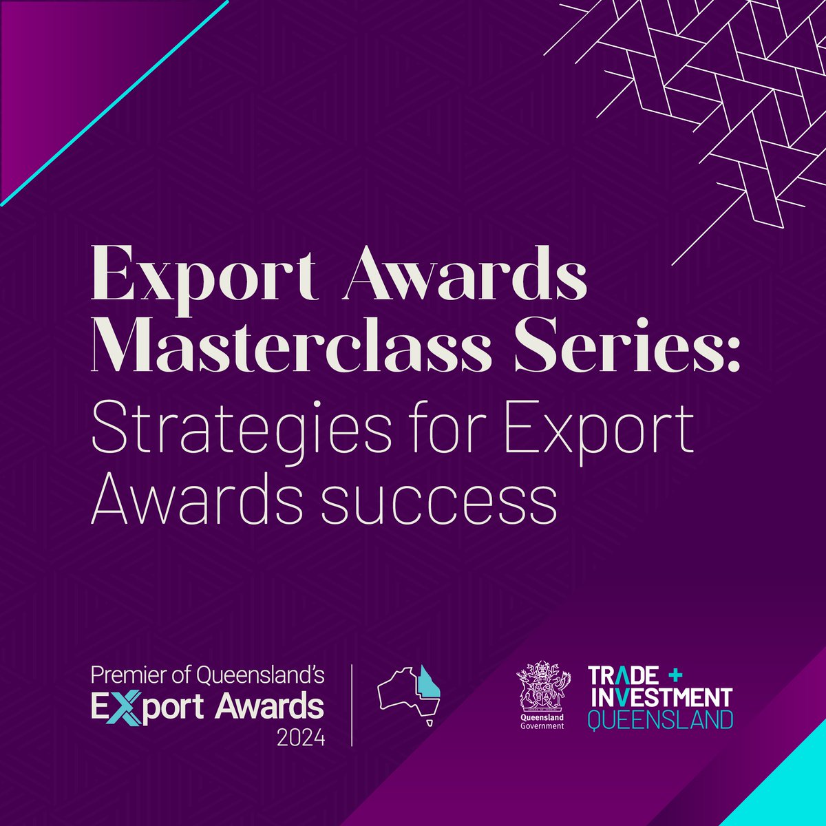 Applications for the Premier of Queensland's Export Awards 2024 are opening soon! Get the tools and knowledge you need for your application with our Strategies for Export Awards Success masterclass on 1 May bit.ly/4cXpS9r