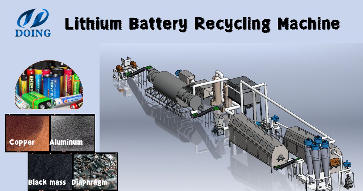 How to recycle used lithium battery properly?  
#lithium #batteryrecycling #blackmass 
Welcome to contact us for the price, recycling volume and other information about Doing lithium-ion battery recycling machine.
WhatsApp/Wechat/Phone: +86 150 3713 8562
copperwirerecyclingmachinery.com/battery_recycl…