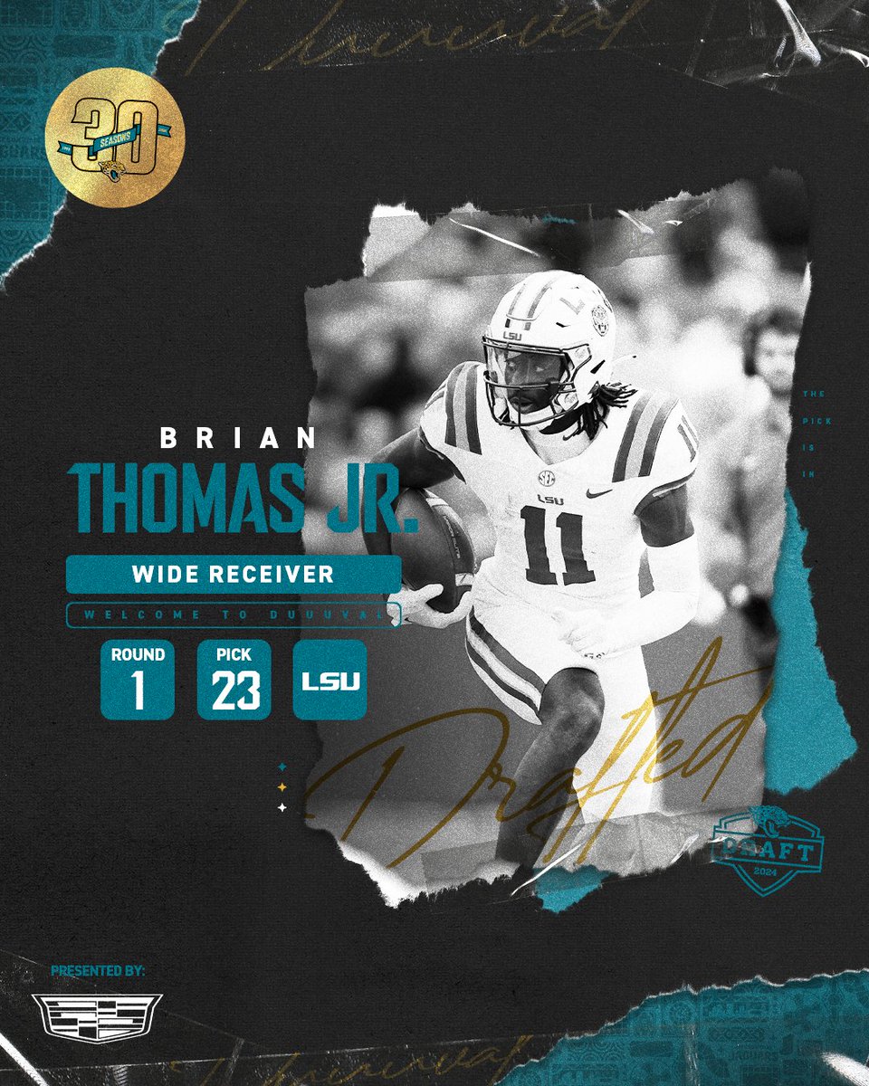 A Big Cat from The Boot! 🐯

We have selected WR Brian Thomas Jr. with the 23rd overall pick.

<a href="/RandyMarionAuto/">Randy Marion Automotive</a> | #DUUUVAL