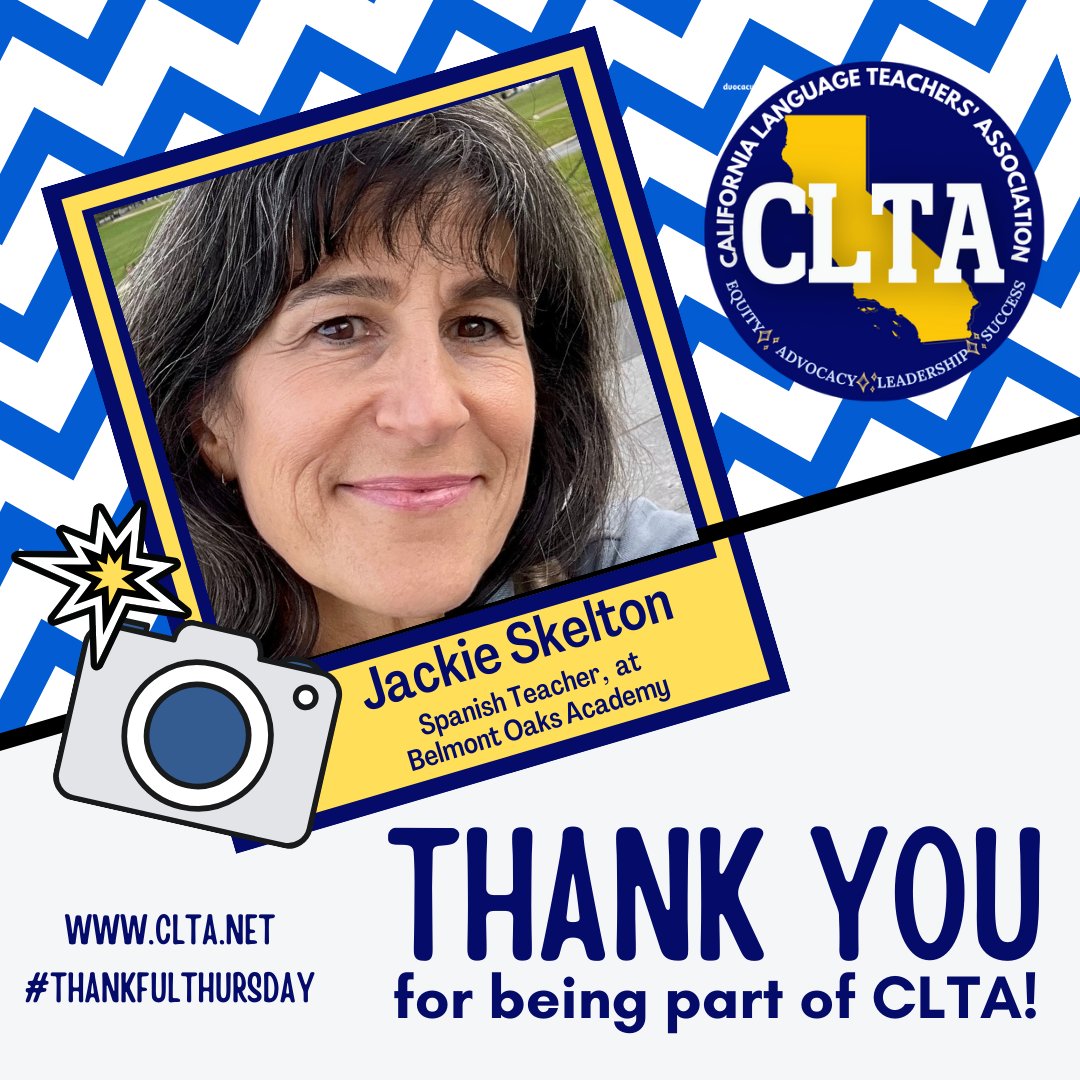 Meet @jackieskel, a #Spanishteacher for 25+ years. She joined #CLTA to make connections, expand her PLC, elevate her best practices, collaborate & share. Her 💖CLTA memory was going to a microbrewery with other elementary WL teachers after a full day at CLTA! #ThankfulThursday