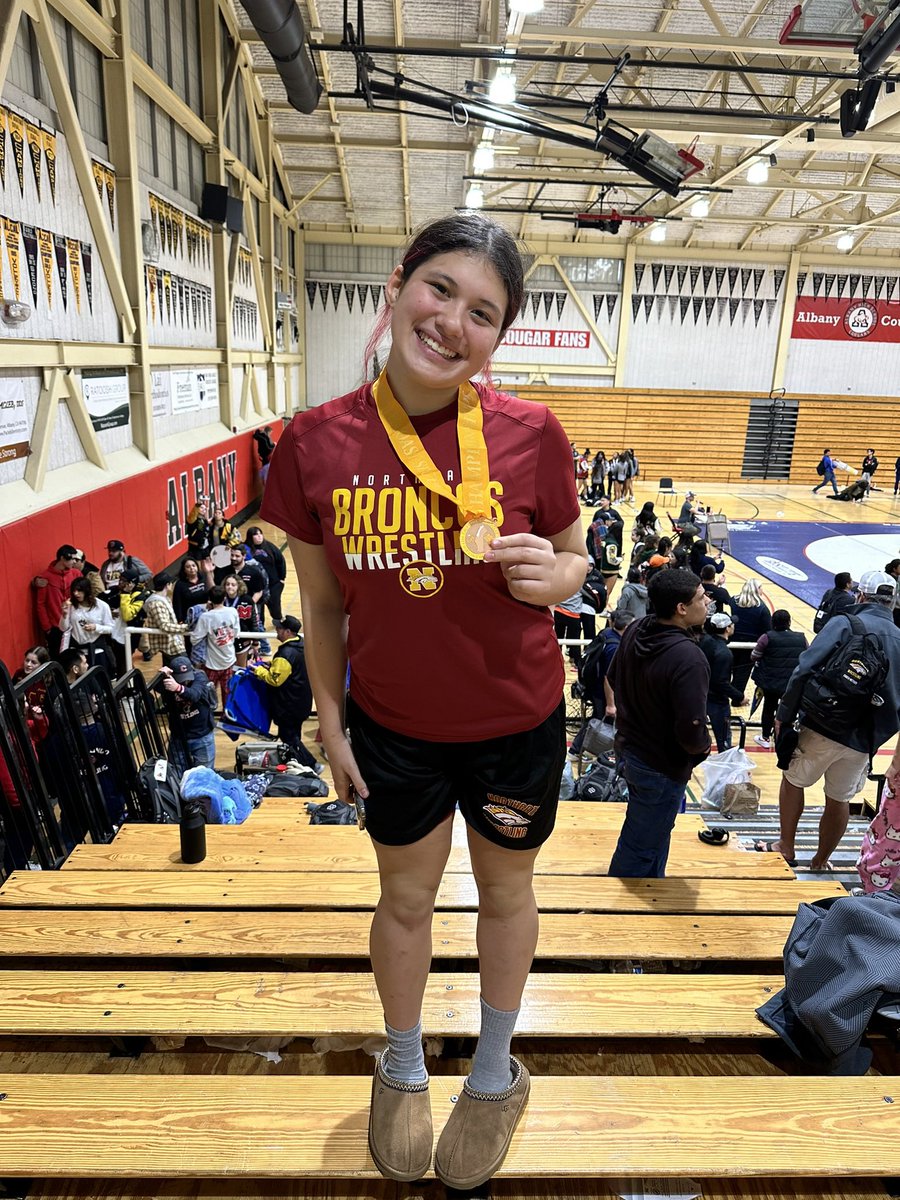 🤼‍♀️ 2024 Northgate Girls Varsity Wrestling 🥇DAL All-League 1st Team 🏆Most Promising Freshman NCS Distinguished Scholastic Team NCS Championships, 5th Place, 190 wc Thanks to all my coaches and teammates for an amazing first season! ♥️💛 @nhsbroncos @NorthgateHS