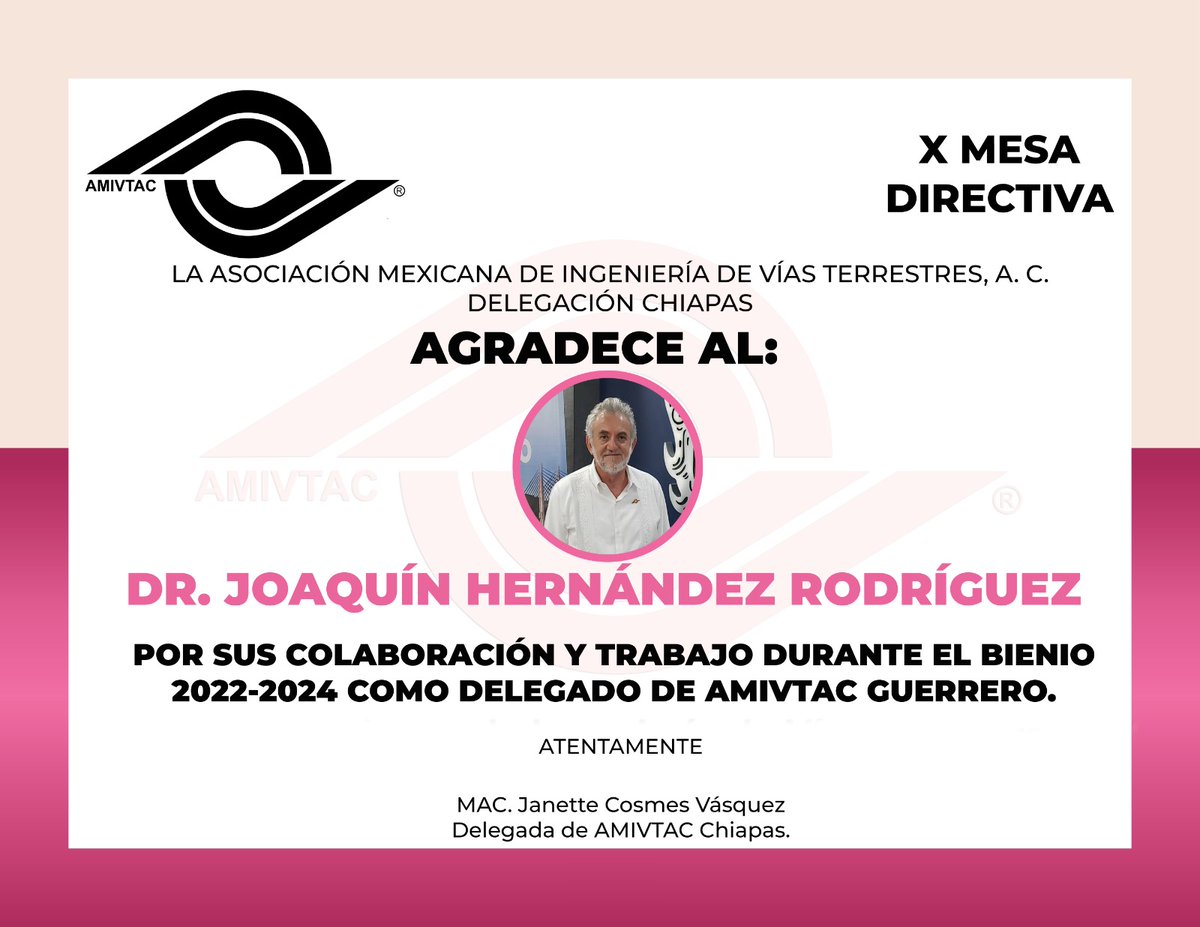 AMIVTAC_Chiapas's tweet image. Un agradecimiento al Dr. Joaquín Hernández por su colaboración y trabajo como Delegado Amivtac Guerrero. 2022-2024.

#amivtacchiapas
#amivtacguerrero