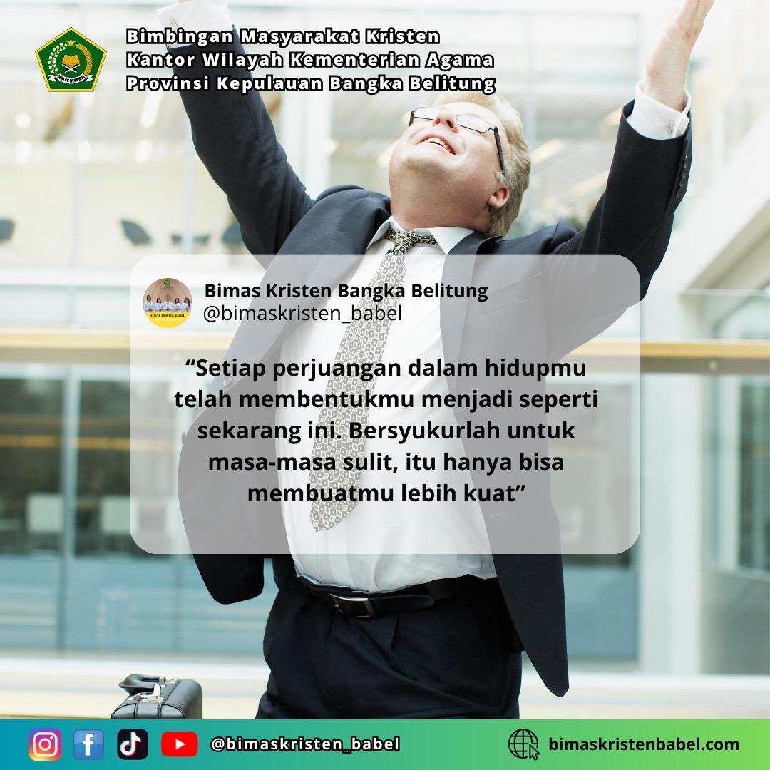 Jumat, 26 April 2024 #quoteoftheday #Bimkrisbabelmelayaniumatjadiberkat #Bimkrisbabel #Layaniumatjadiberkat #Bimaskristenbabeltransformasidigital #Bimaskristenbangkabelitung #transformasilayanankemenag #menujuindonesiaemas2045 #sahabatreligi