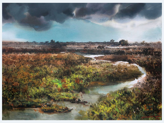 সু ন্দ র ব ন s u n d a r b a n'' watercolor painting by Shahanoor Mamun Painting size - 76 x 56cm . . #Sundarban #sundarbanpainting #sundarbanbyshahanoormamun #দীমাতৃকবাংলাদেশ #watercolor #watercolorpainting #watercolourpainting #watercolorbyshahanoormamun #shahanoormamun