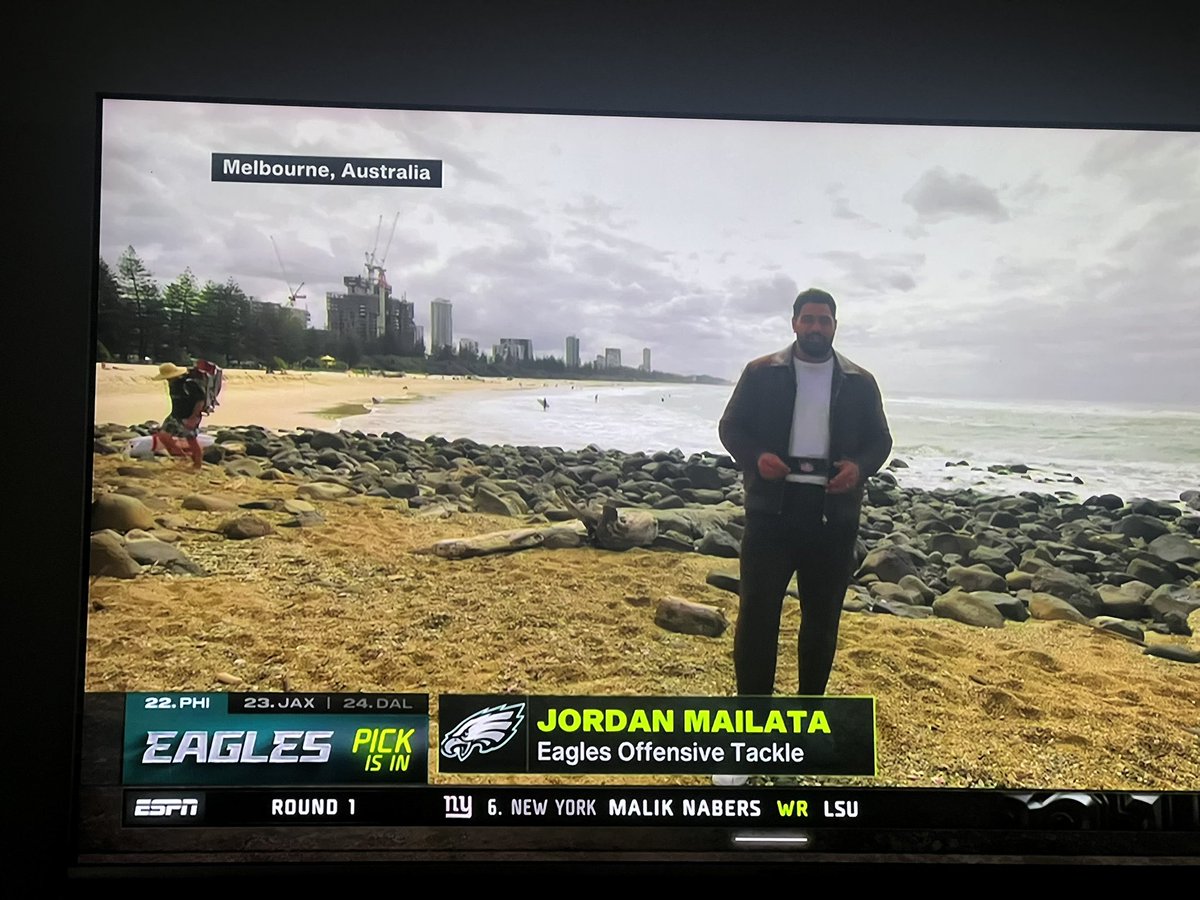 Melbourne. I don’t think so.

#NFLDraft2024 #hatetheeagles