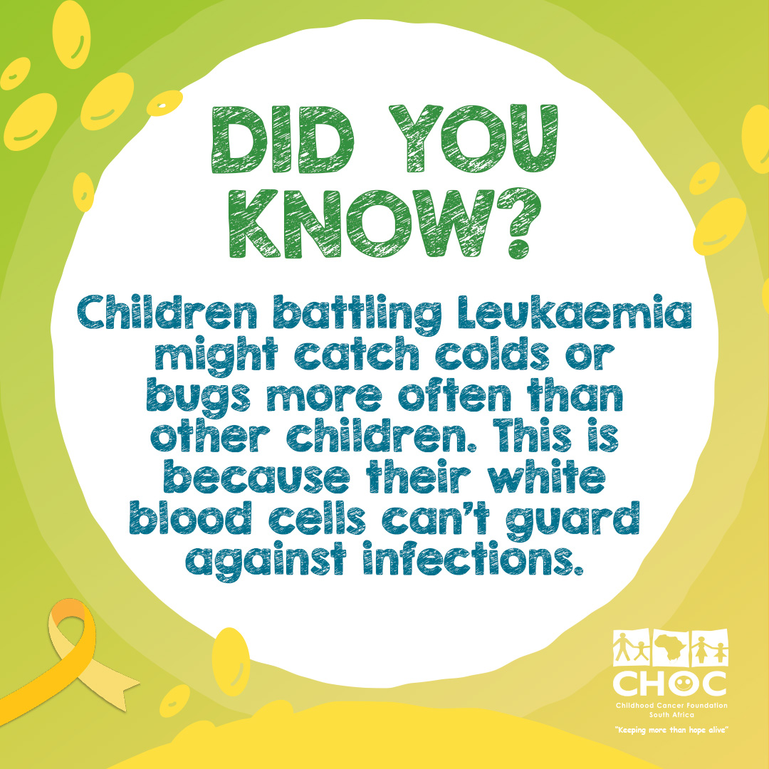 🤓 Did you know? Children battling Leukaemia might catch colds or bugs more often than other children. This is because their white blood cells can't guard against infections.
#childhoodcancer #cancerawareness #DidYouKnow