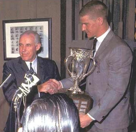 57 years ago today ON THS DAY in hockey history (April 26, 1967):

Bobby Orr wins the Calder Trophy as the NHLs rookie of the year, the first of his many NHL awards in his illustrious career @NHLBruins