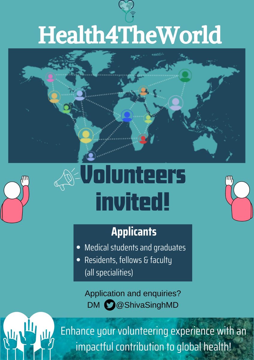 Looking for volunteering opportunities? Join our team and make a meaning difference in advancing global health! Reach out to @ShivaSinghMD to learn more. #GlobalHealth #Volunteering #Medicine #Healthcare #MedEd #MedicalSchool