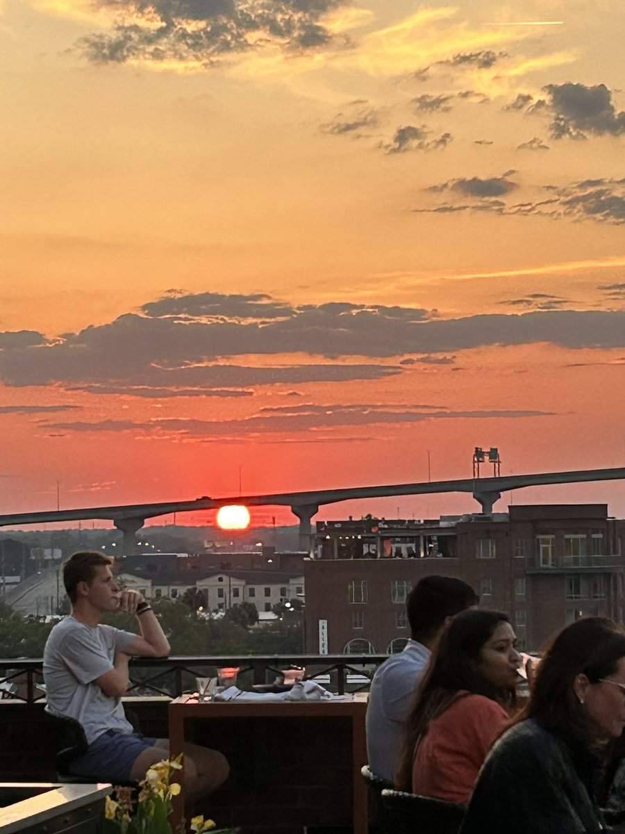 @spann Talmadge Memorial Bridge. Sunset on the Savannah River