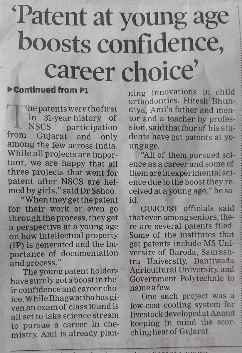 National Children's Science Congress made'em understand Sci Application now #Gujaratchildren #patent #Science Thanks @GUJCOST @InfoGujcost @PIC_GUJCOST & @narottamsahoo for encouragement @IndiaDST @CSIR_NIScPR @sharmarashmi123