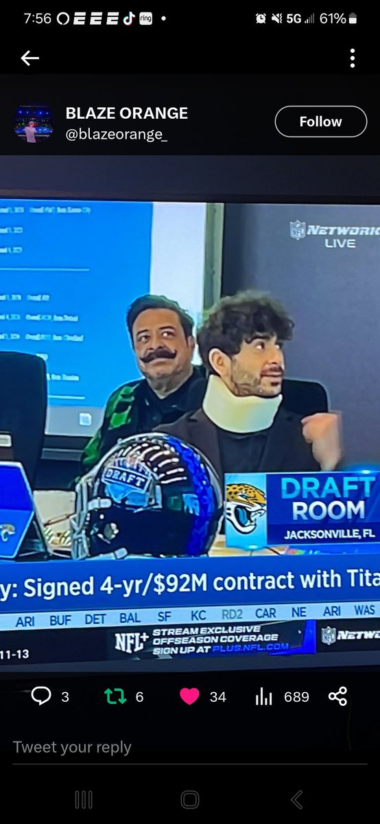 Look what you did @youngbucks and @boy_myth_legend!! @TonyKhan #NFLDraft #AEW