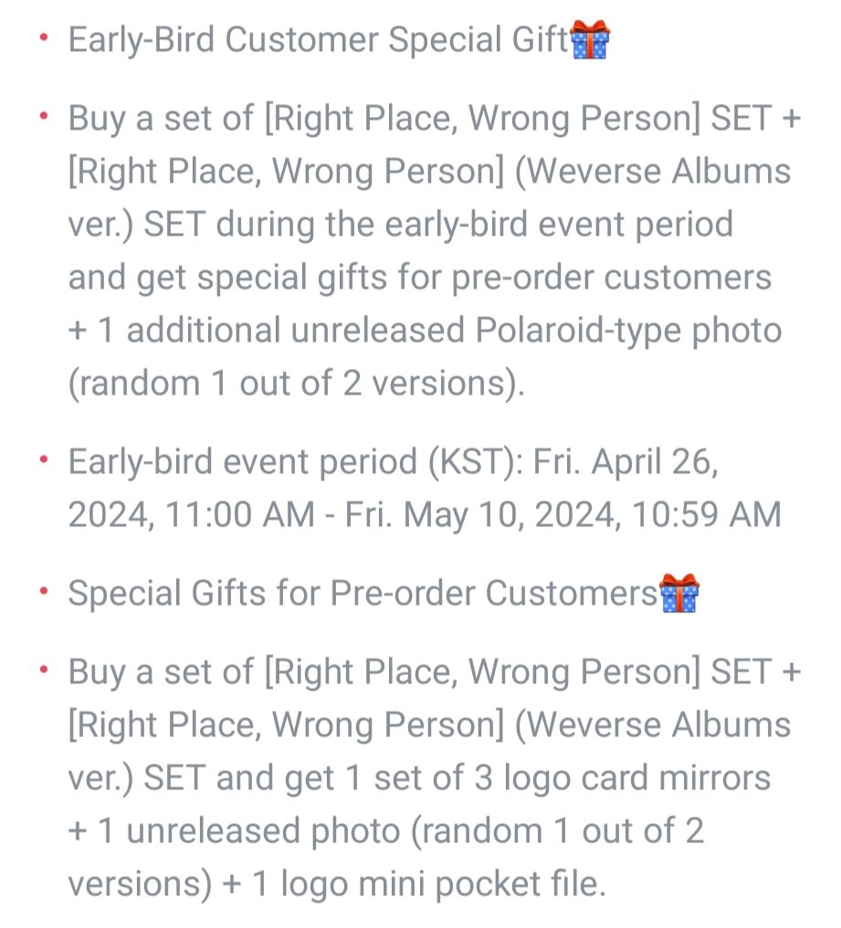 23MagicShopPh's tweet photo. WTS LFB PH GO help rt

BTS RM 'RIGHT PLACE, WRONG PERSON' ALBUM PH GO

✅price
long dop
Set+wev- 3515
Set- 2920
Random- 1145
Wev- 745

Short dop
Set+wev- 3415
Set- 2870
Random- 1096
Wev- 725

✅️DOP: 
Short: May 25
Long: June 15
✅️NEW BUYER: 30% dp

⛴️NORMAL ETA

DM to avail https://t.co/CtYC0e5CiP