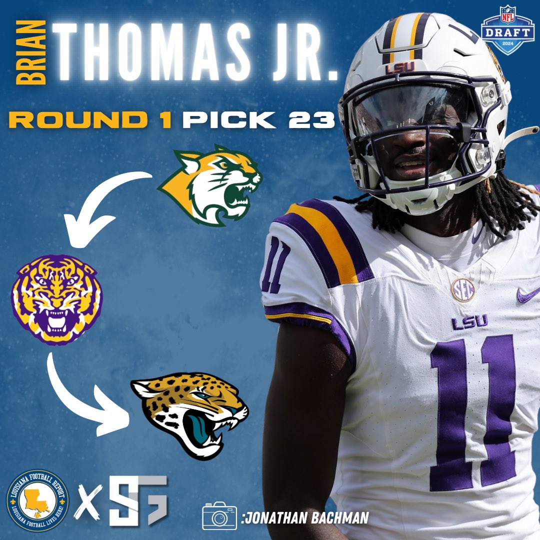 WALKER, LOUISIANA STAND UP!!! 

Congratulations to #LSU WR and .<a href="/WalkerHighFB/">Walker Football</a> alum, <a href="/BrianThomas_11/">Brian Thomas</a> on being selected #23 overall by the #Jaguars!! #NFLDraft