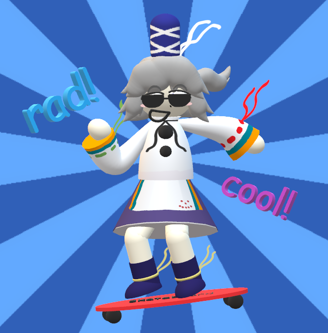 Futo remade!!!!! she does a trick!! (I have no idea how skateboarding looks)