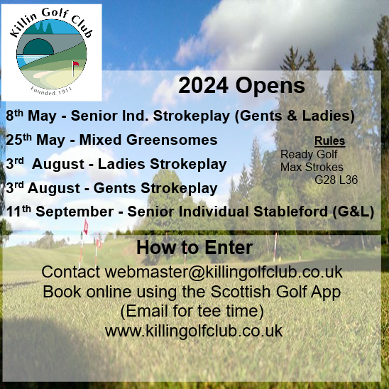KillinGolfClub's tweet photo. All our Opens for 2024
#scottishgolf #perthshiregolf #golfperthshire #opens #opencompetition https://t.co/vL36UOFDqc