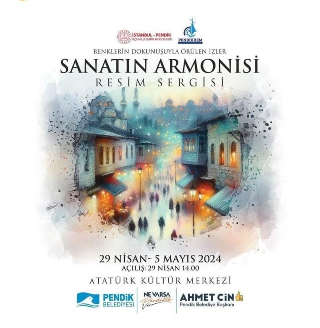 Sanatın Armonisi Resim Sergisi 

29 Nisan - 5 Mayıs 2024
Açılış: 29 Nisan 2024 (Pazartesi)
🕑 14:00

Atatürk Kültür Merkezi

Pendik Belediyesi, Pendik İlçe Milli Eğitim Müdürlüğü ve Pendik H.E.M. işbirliğiyle düzenlediğimiz Sanatın Armonisi Resim Sergisi'ne davetlisiniz.